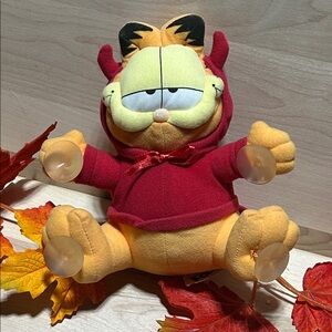 Garfield Plush Devil Costume Car Window Suction Vintage